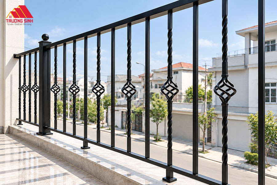 Lan can sắt mỹ thuật đơn giản